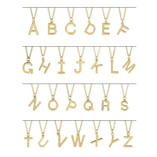 Gold Letter Necklace - Nashelle