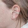 sterling silver cross stud earrings