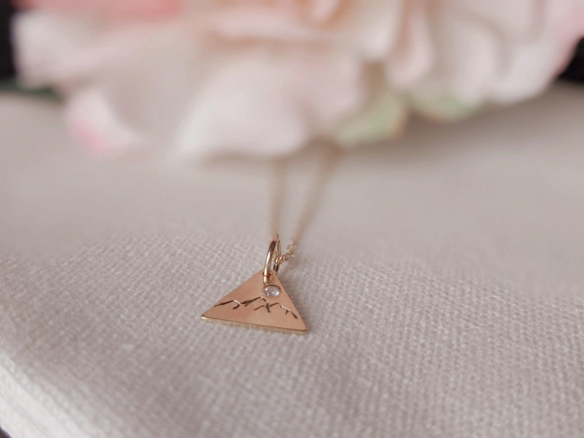 Triangle Mountain Necklace with Diamond - Nashelle