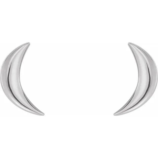 Gold Crescent Moon Studs - Nashelle