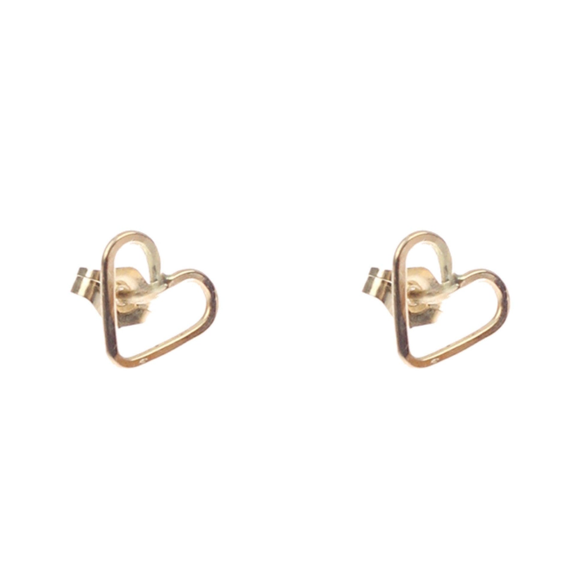 Open Heart Stud Earrings - Nashelle