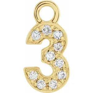 Diamond Number Charm - Nashelle