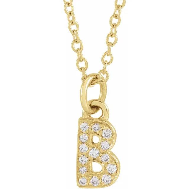 Diamond Letter Necklace - Nashelle