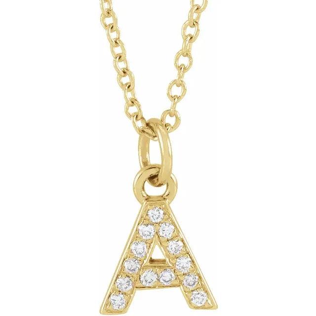 Diamond Letter Necklace - Nashelle
