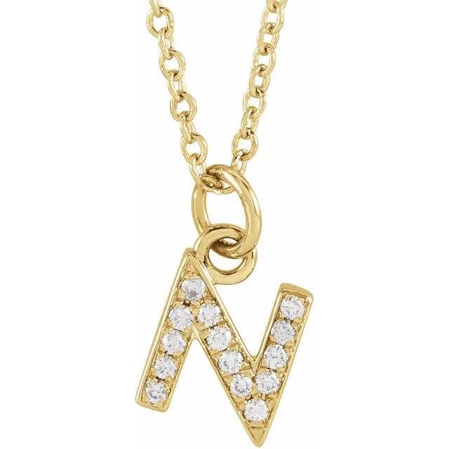 Diamond Letter Necklace - Nashelle