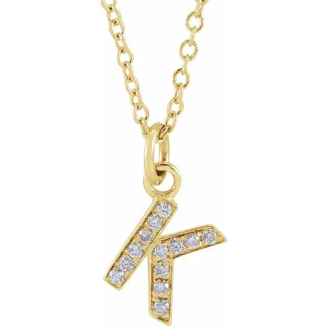 Diamond Letter Necklace - Nashelle