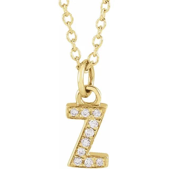 Diamond Letter Necklace - Nashelle