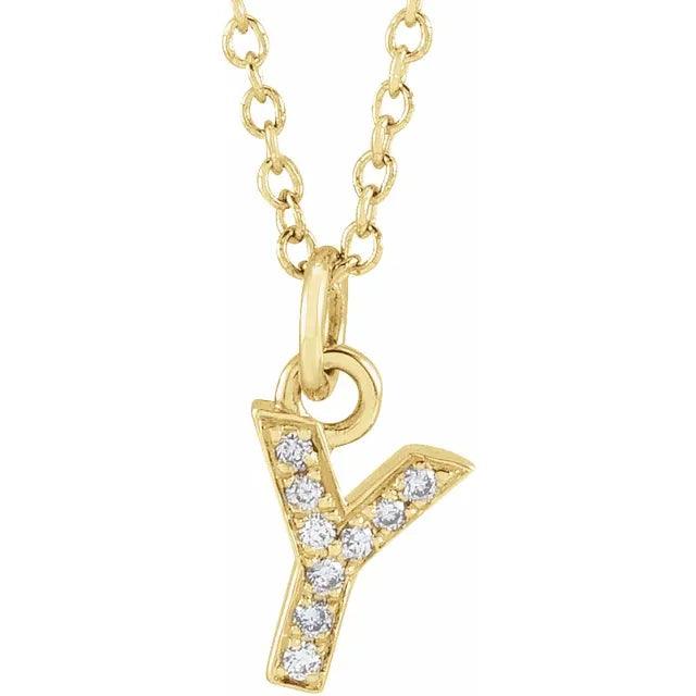 Diamond Letter Necklace - Nashelle