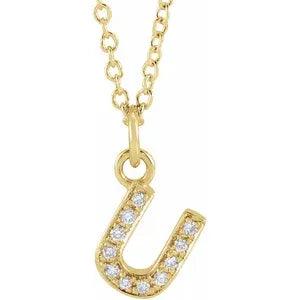 Diamond Letter Necklace - Nashelle