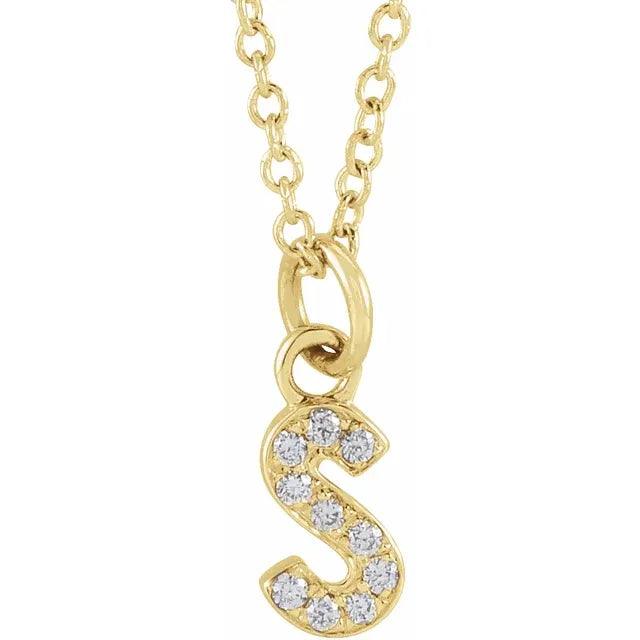 Diamond Letter Necklace - Nashelle