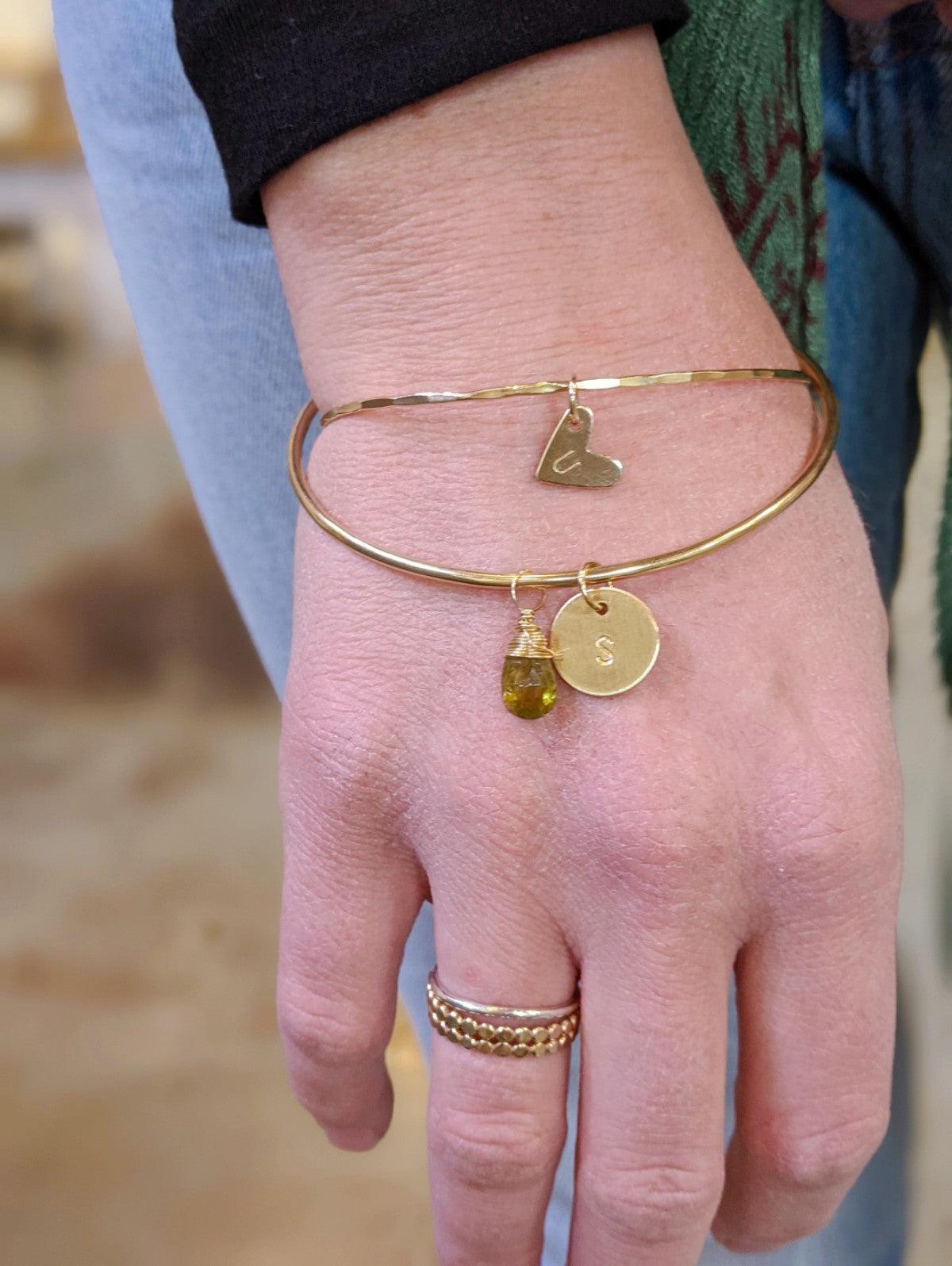 Heart Charm Bangle - Nashelle