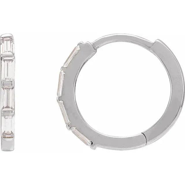 Baguette Diamond Huggies - Nashelle