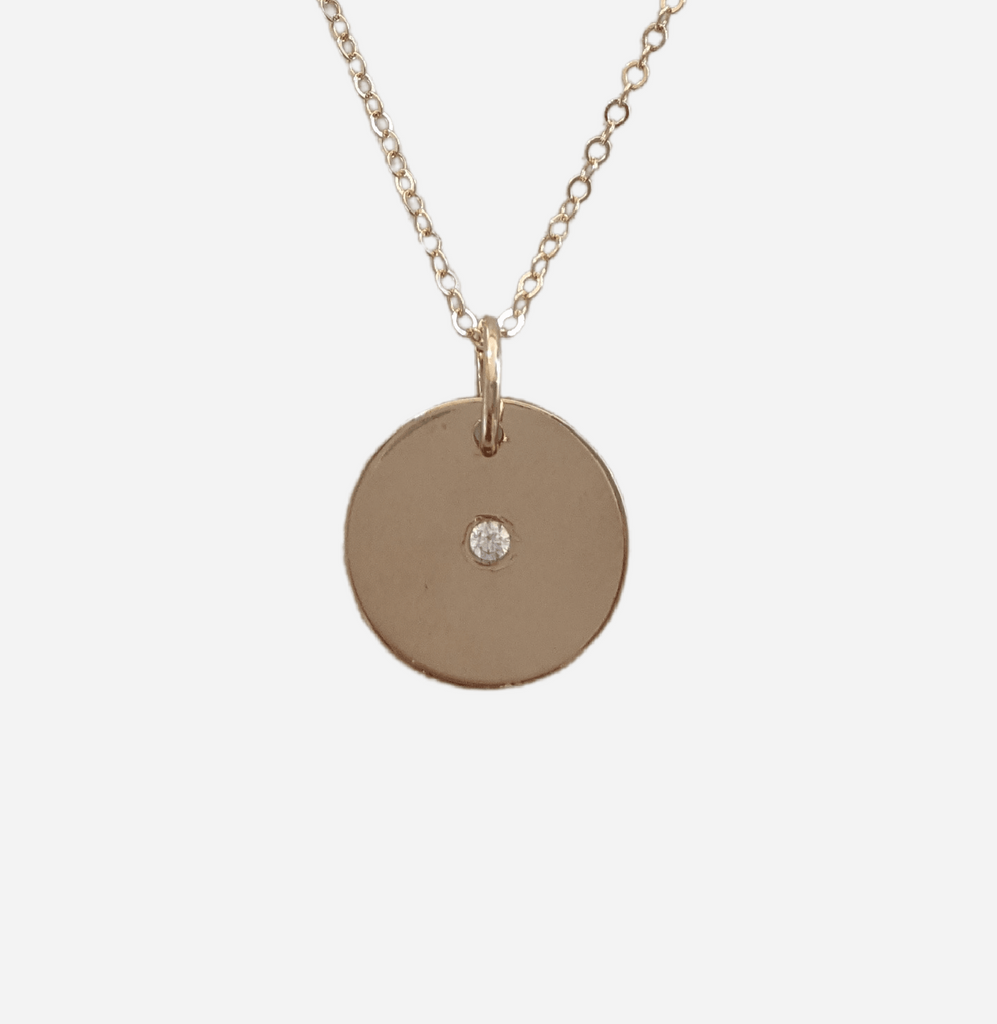 Circle Necklace with Diamond - Nashelle