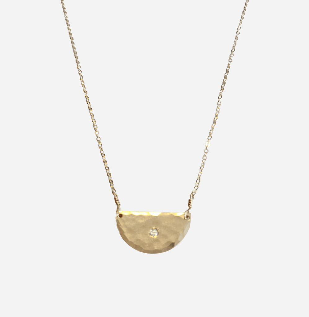 Half Moon Necklace with Diamond - Nashelle