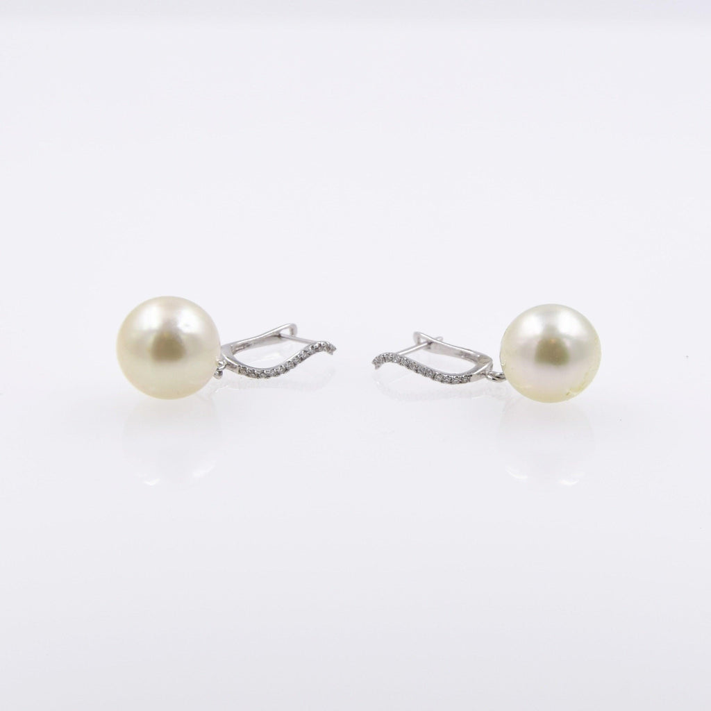 South Sea Pearl Diamond Drop Earrings - Nashelle