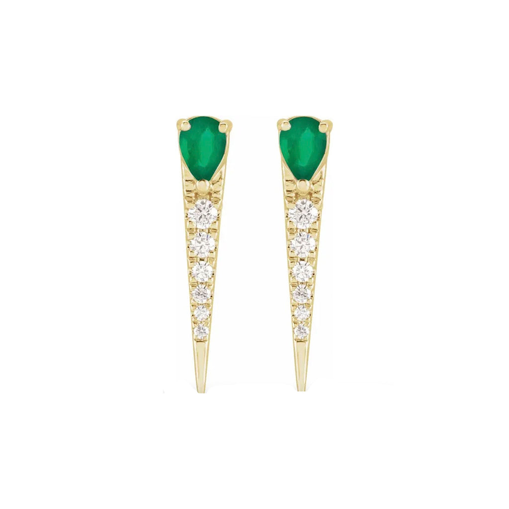 Diamond & Emerald Spike Studs