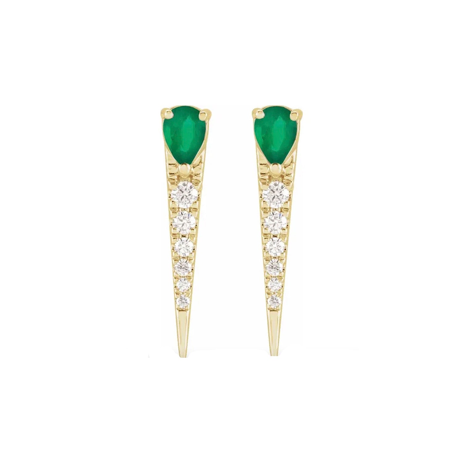 Diamond & Emerald Spike Studs