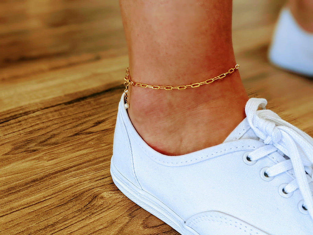 gold chain ankle bracelet