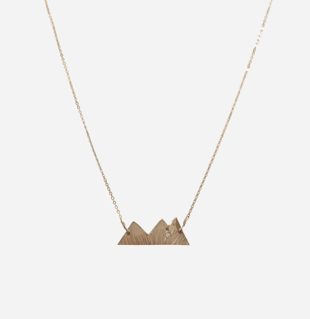 Gold sales mountain necklace