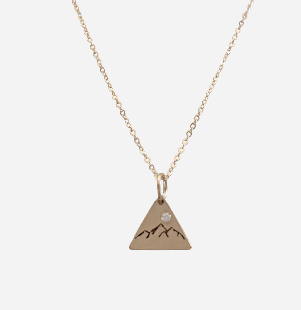 Triangle Mountain Necklace with Diamond - Nashelle