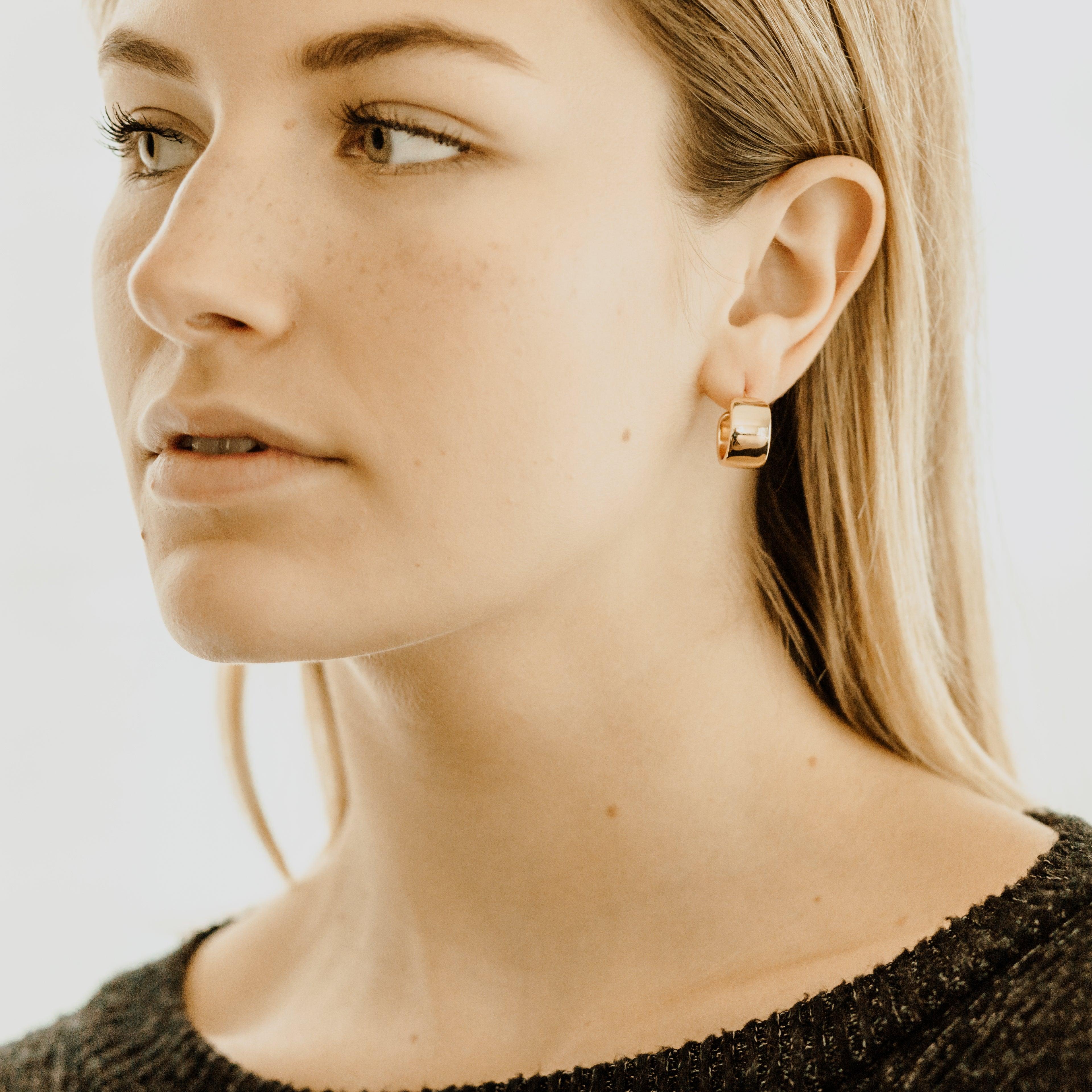 HARLOW Thick Hoop Earrings - Nashelle