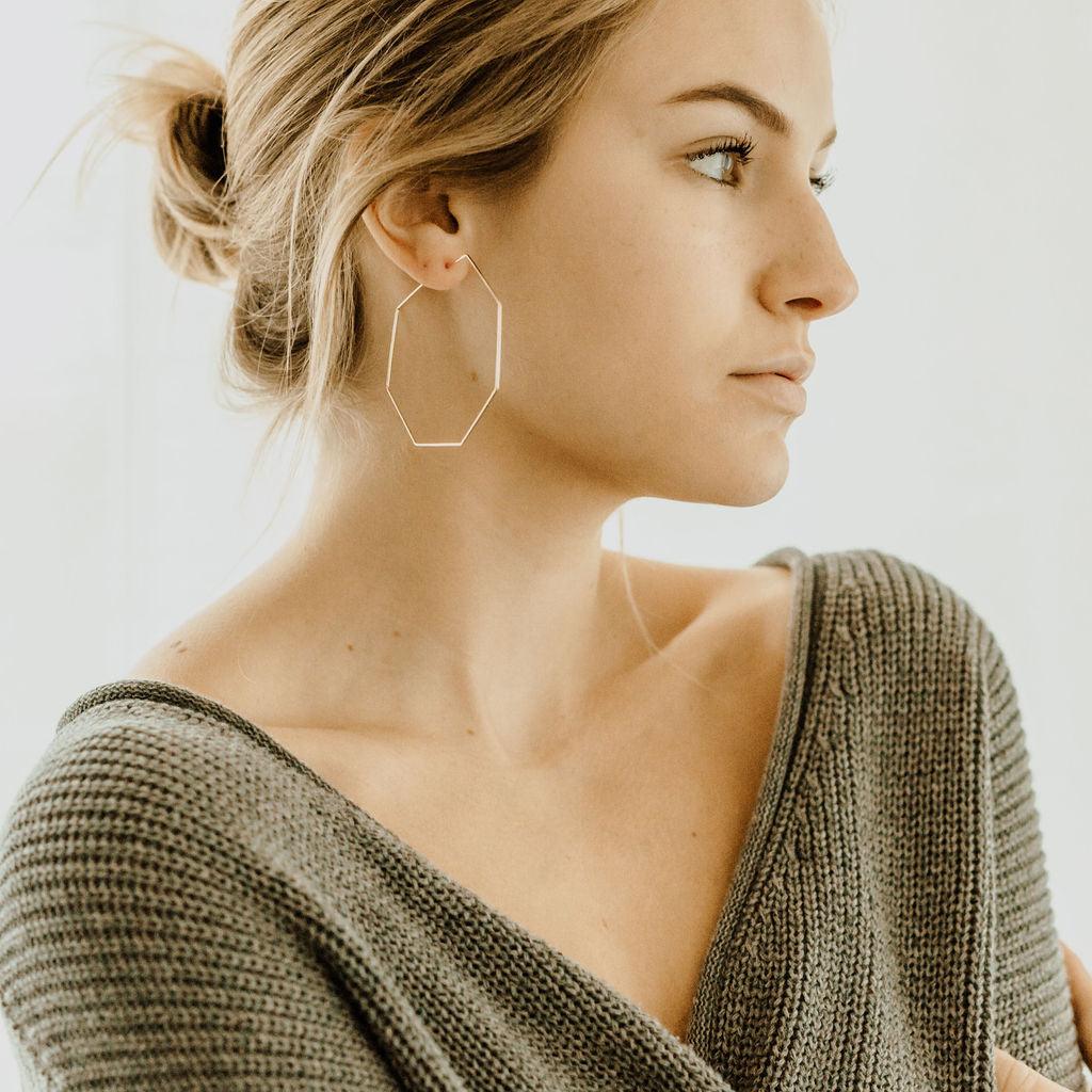 HARLOW Octagon Hoop Earrings - Nashelle