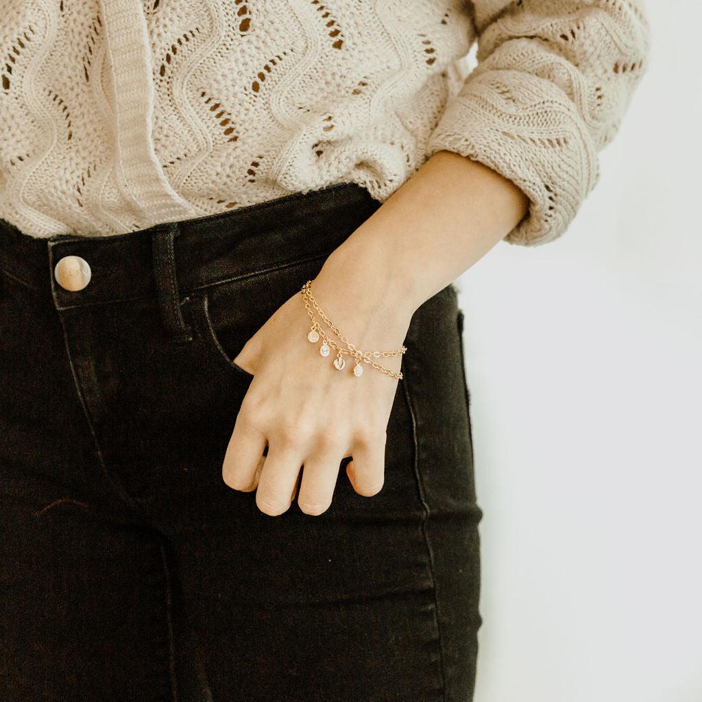 HARLOW Tiny Coin Charm Bracelet - Nashelle