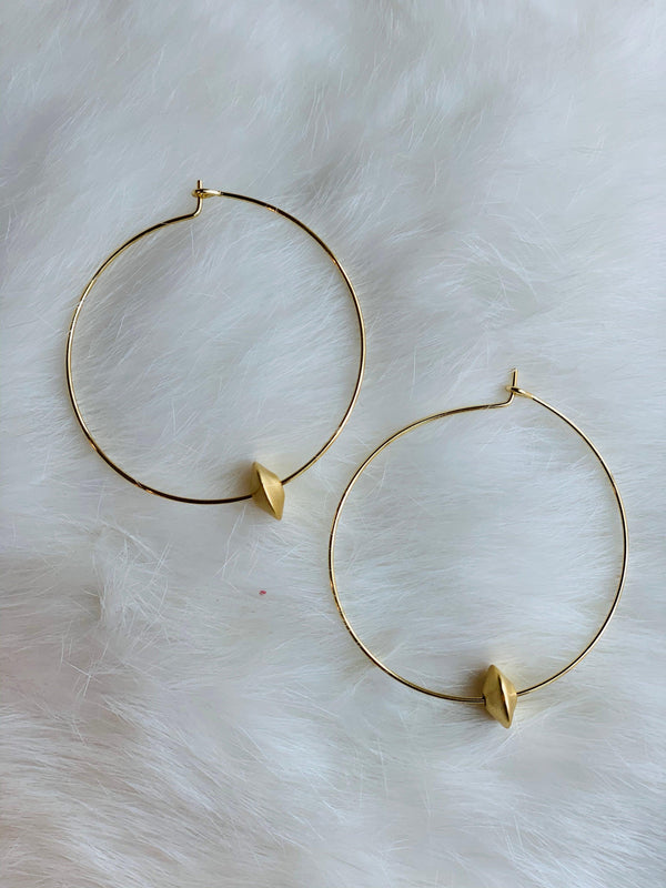 gold and bead hoop earrings