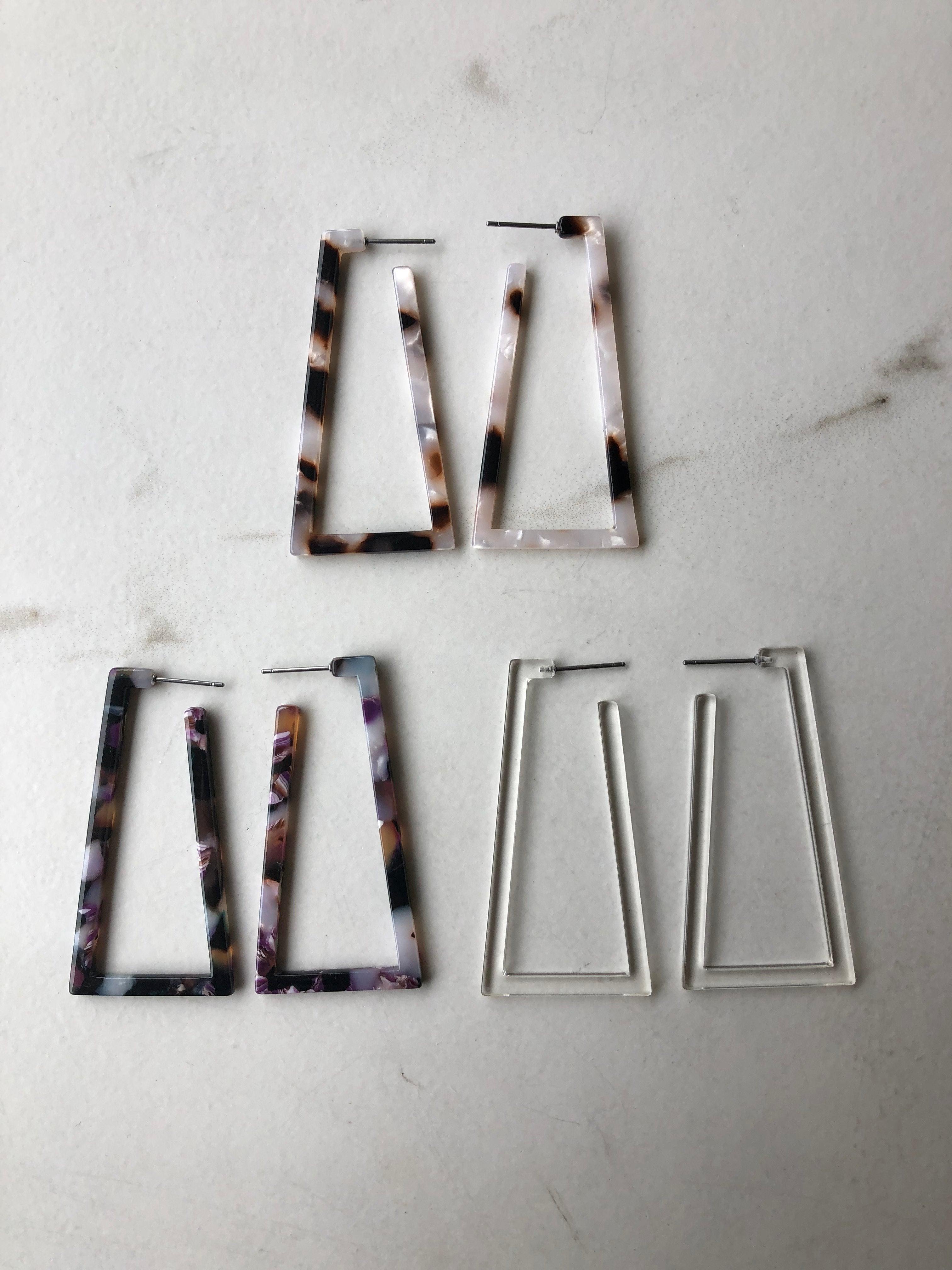 HARLOW Resin Parallelogram Earrings - Nashelle