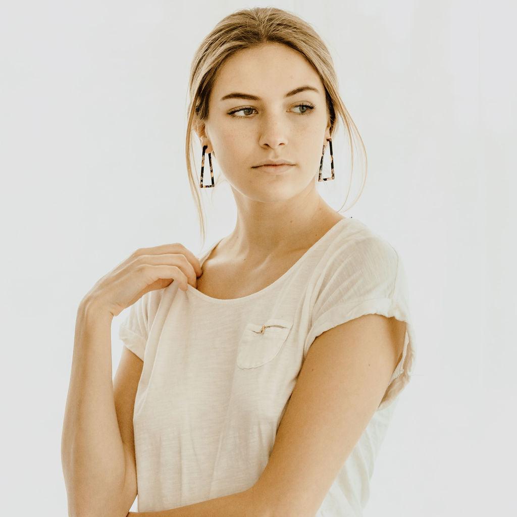 HARLOW Resin Parallelogram Earrings - Nashelle