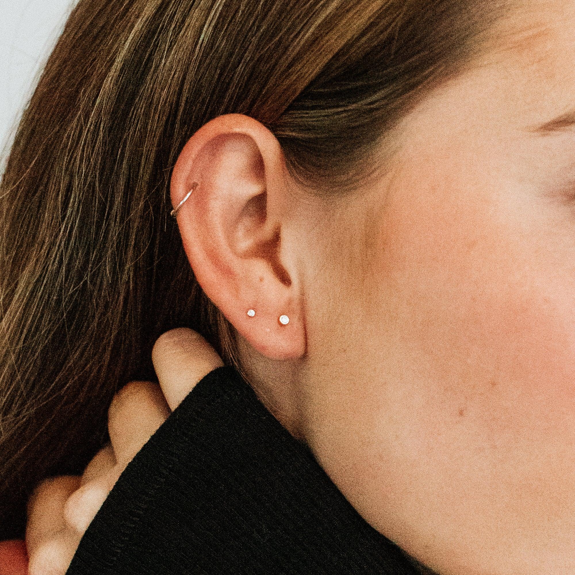 Diamond Bezel Studs - Nashelle