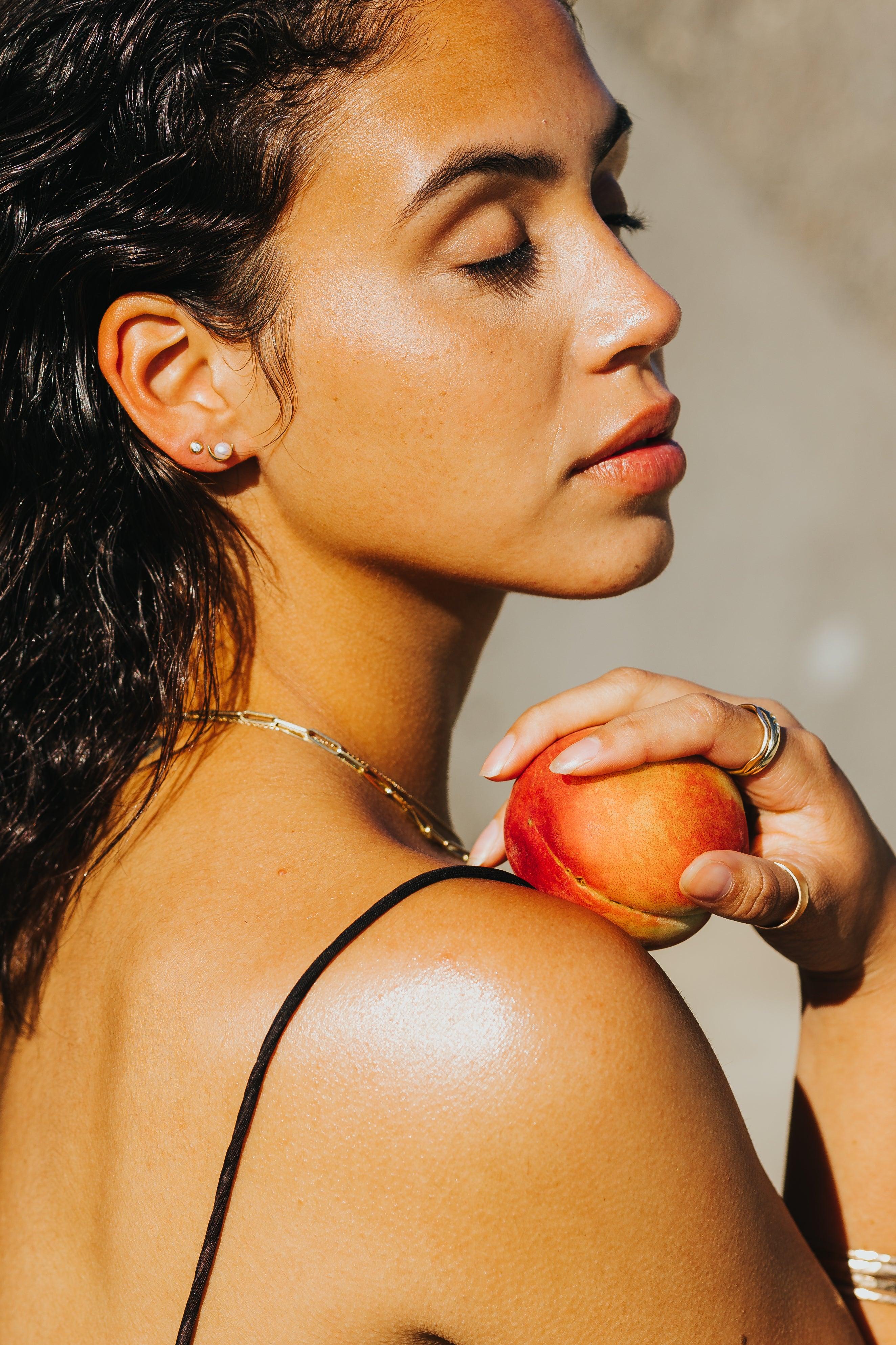 Moon & Pearl Studs - Nashelle