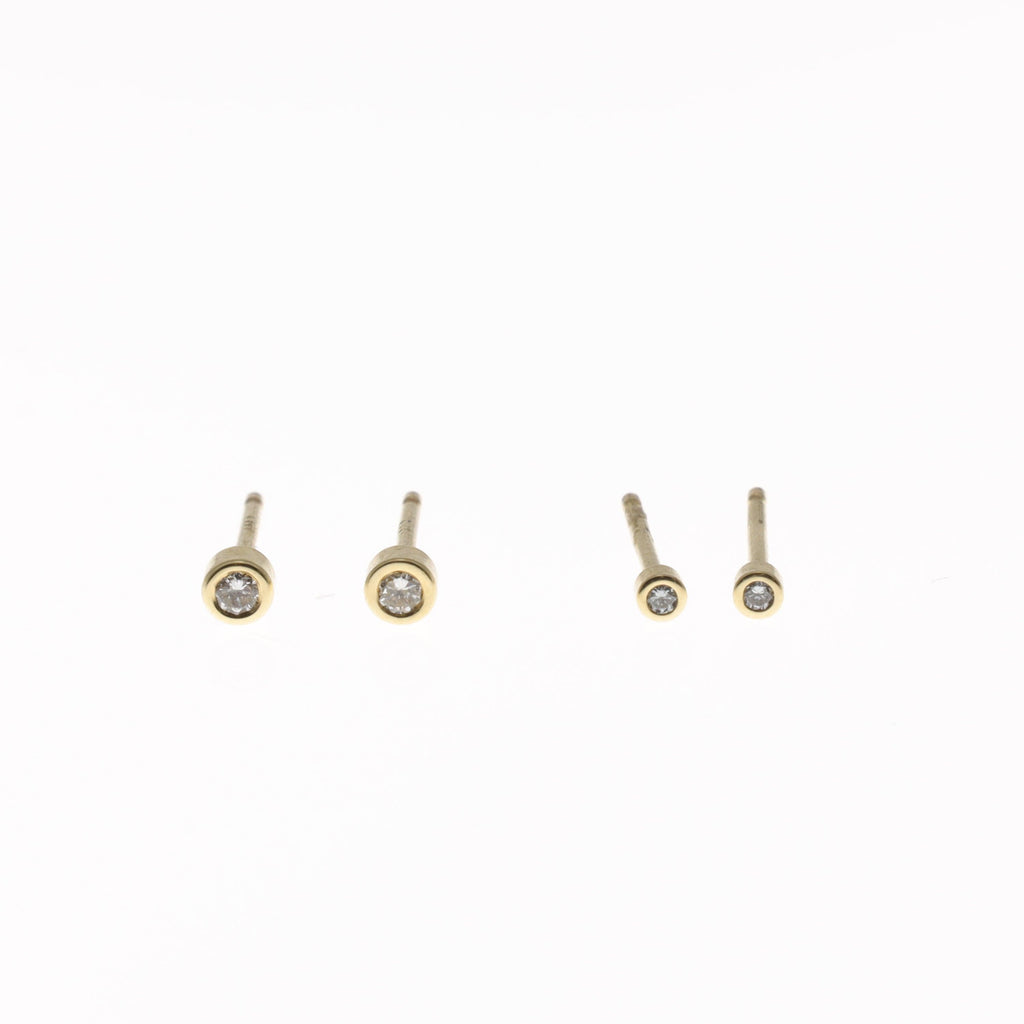 Diamond Bezel Studs - Nashelle