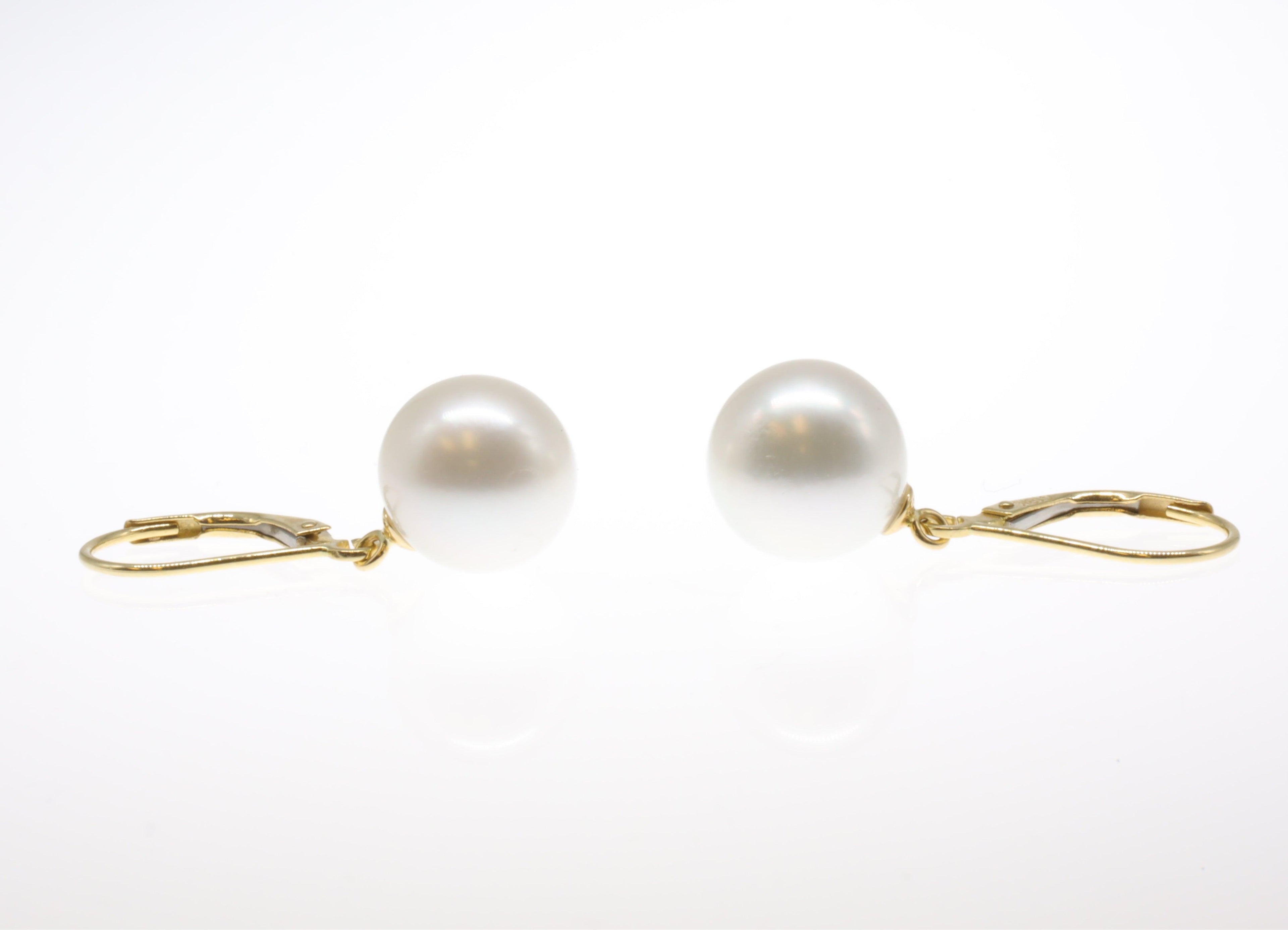 South Sea Pearl Lever Back Drop Earrings - Nashelle