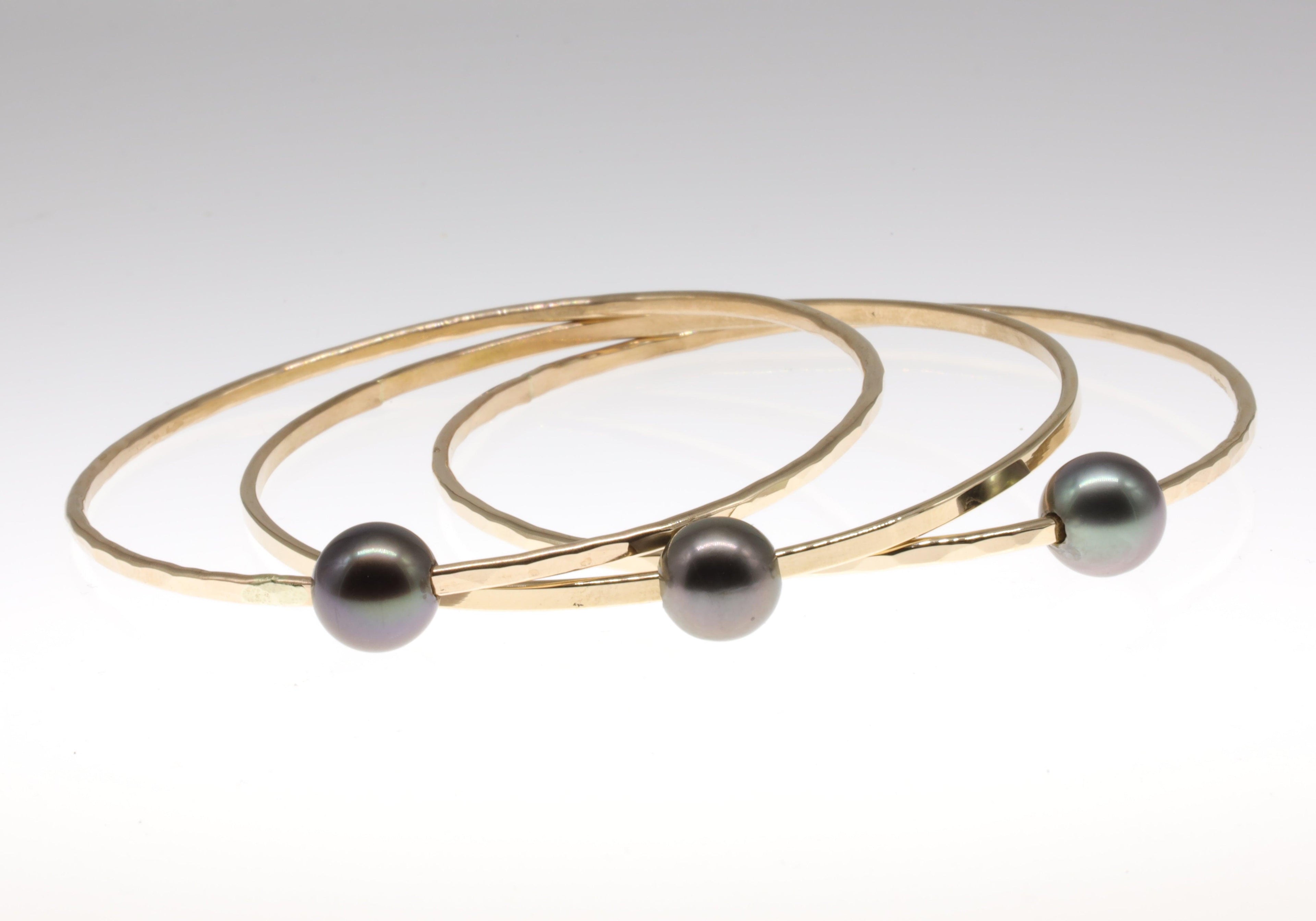 Floating Tahitian Pearl Bangle - Nashelle
