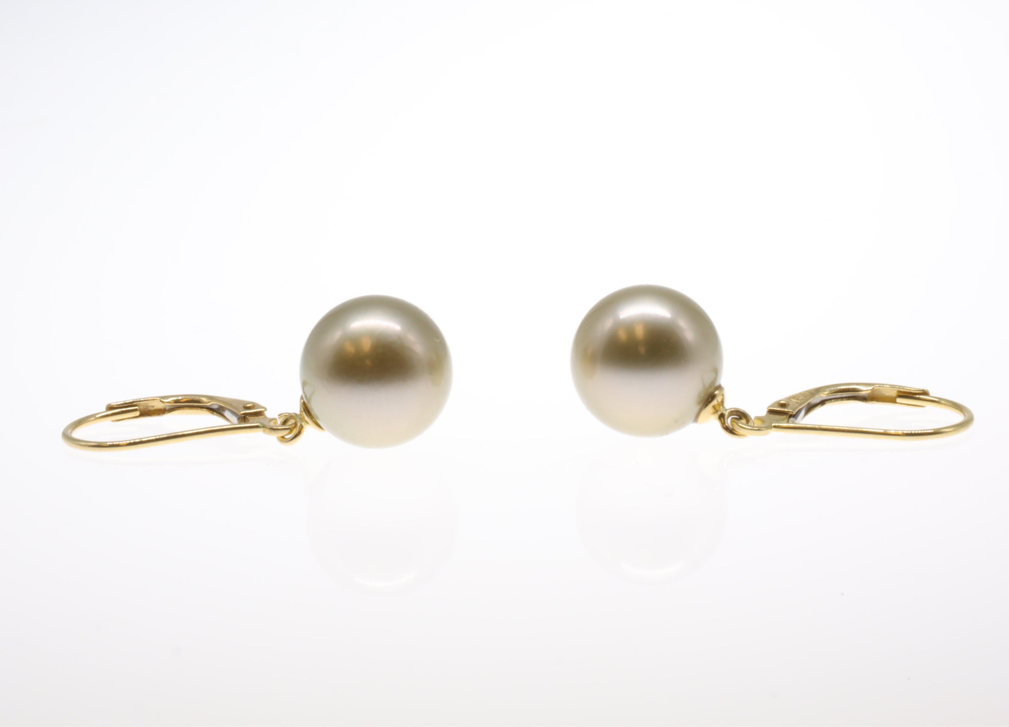 South Sea Pearl Lever Back Drop Earrings - Nashelle