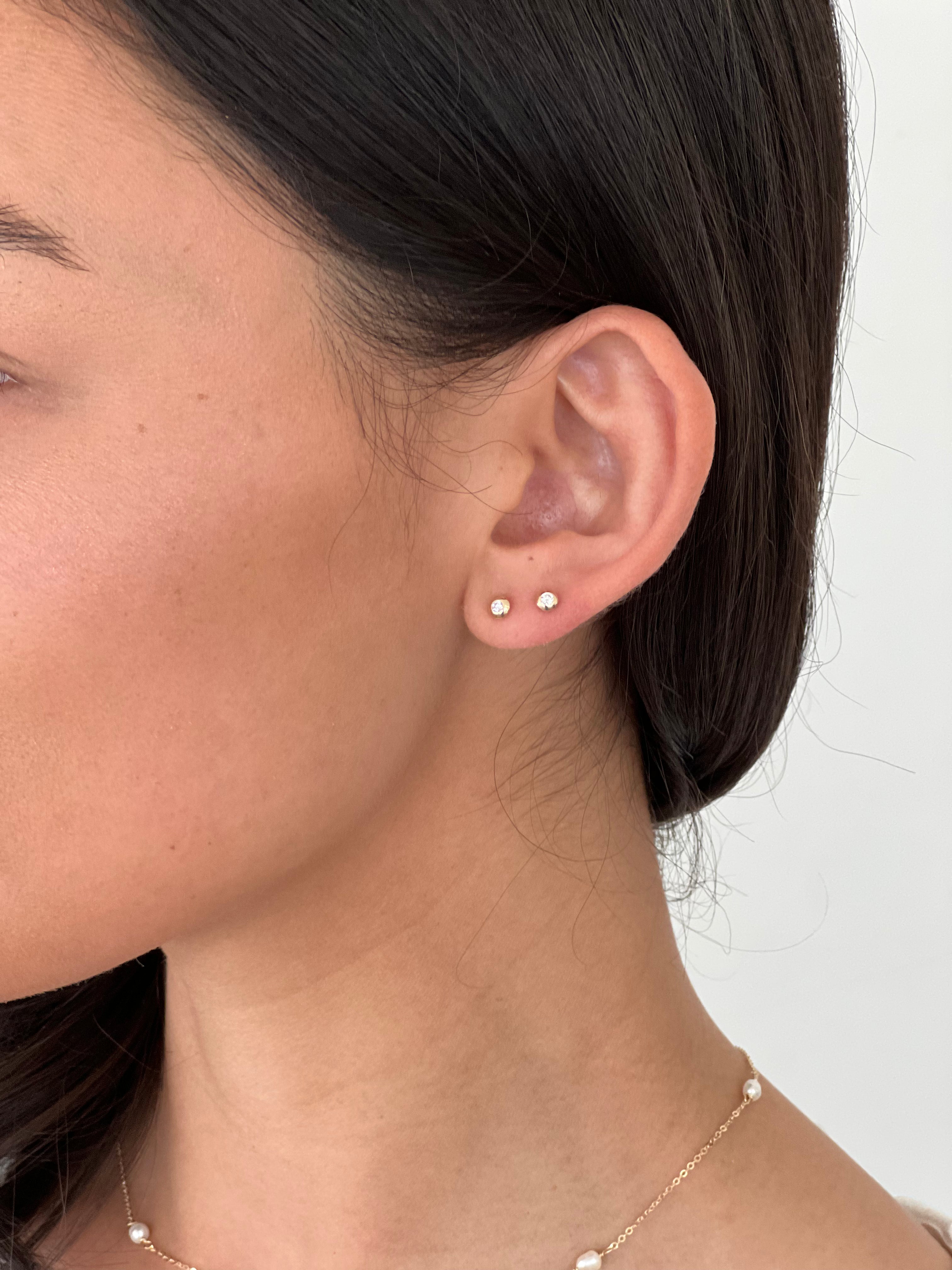 Domed Diamond Studs - Nashelle