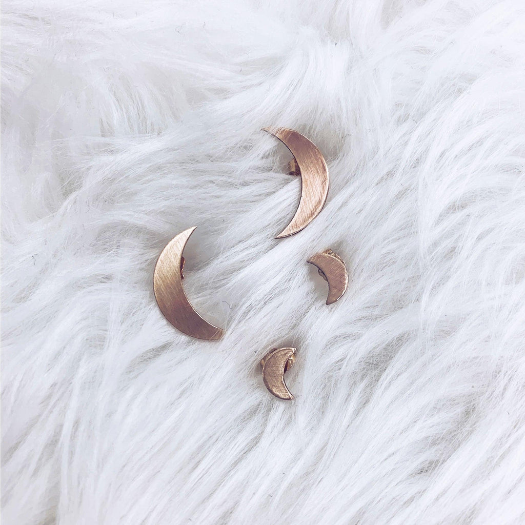 Moon Stud Earrings - Nashelle