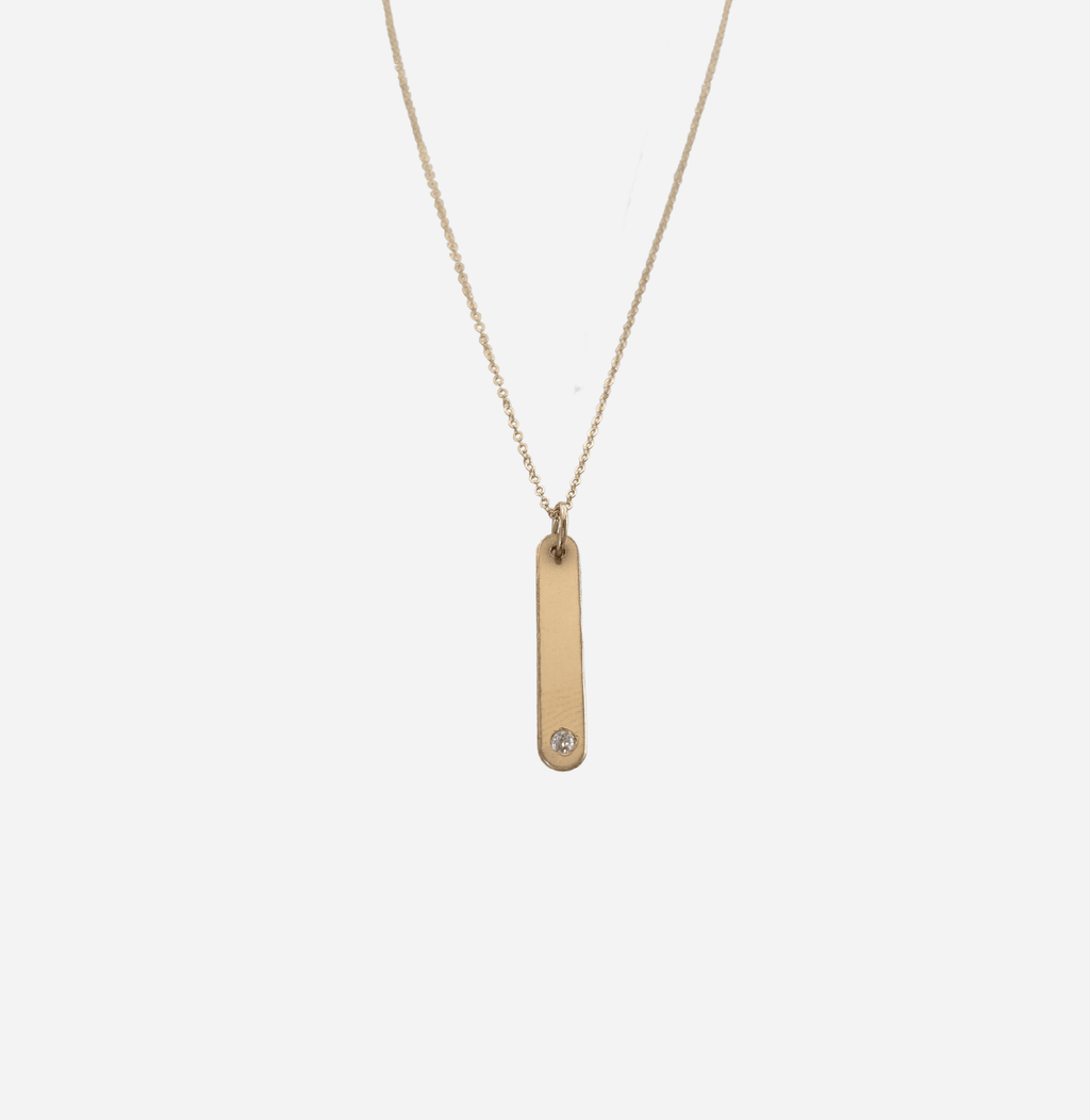 Diamond Bar Necklace - Rounded - Nashelle