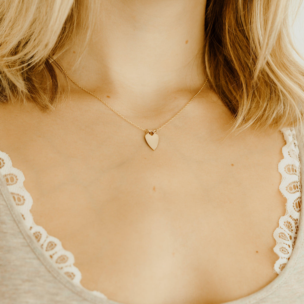 affordable gold heart necklace