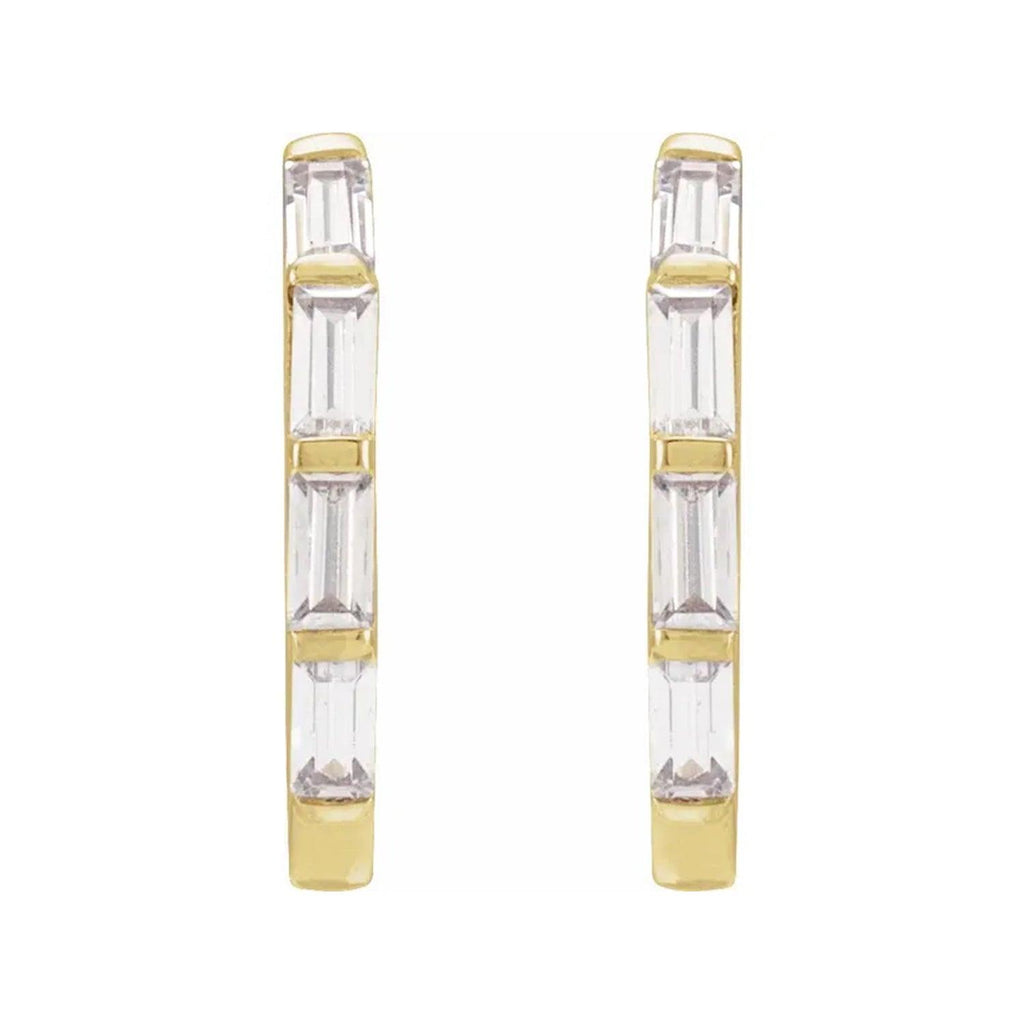 Baguette Diamond Huggies - Nashelle