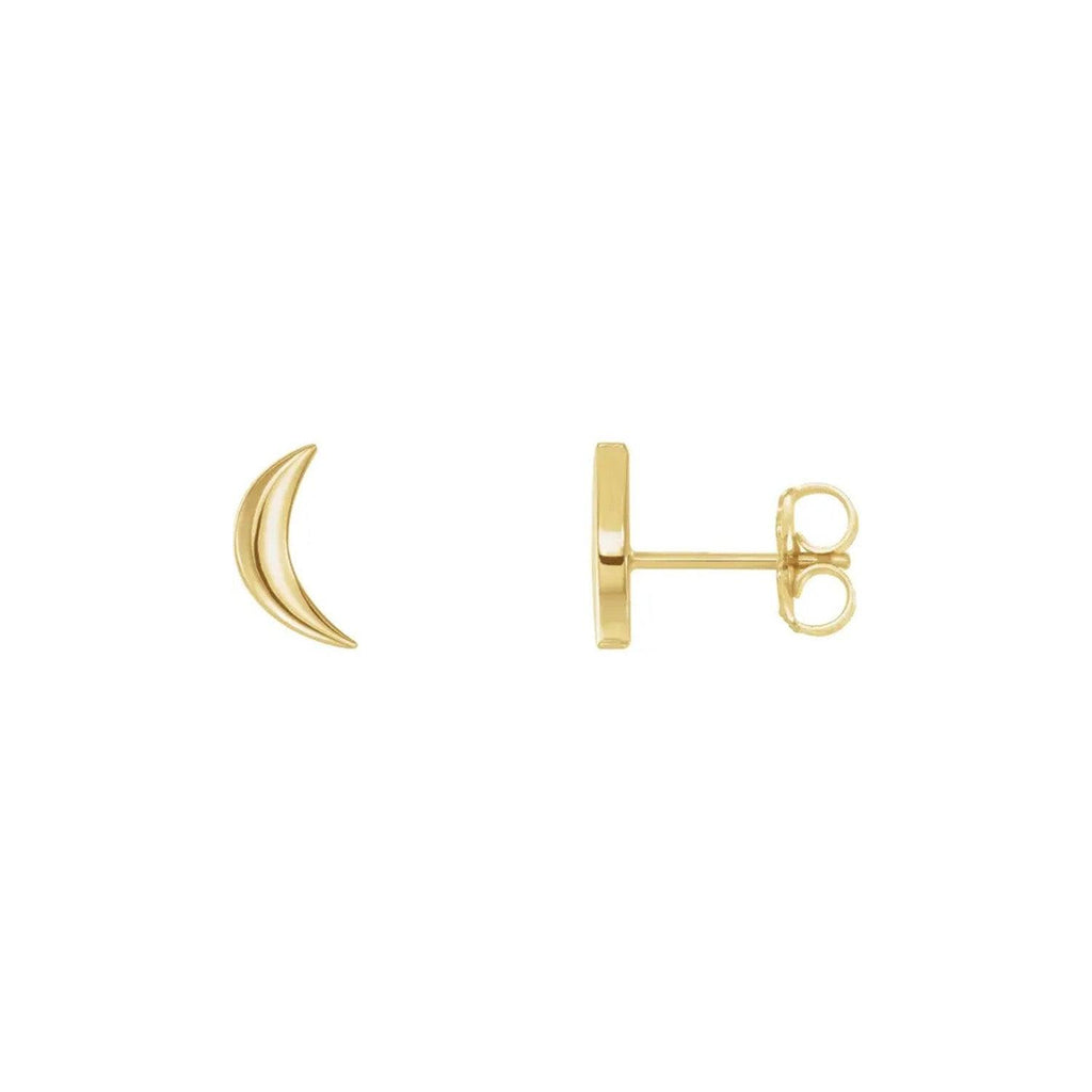 Gold Crescent Moon Studs - Nashelle