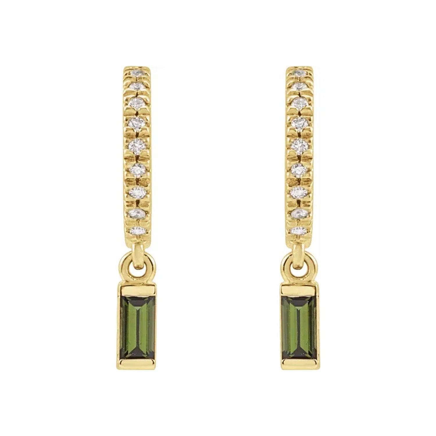 Tourmaline Diamond Huggies - Nashelle