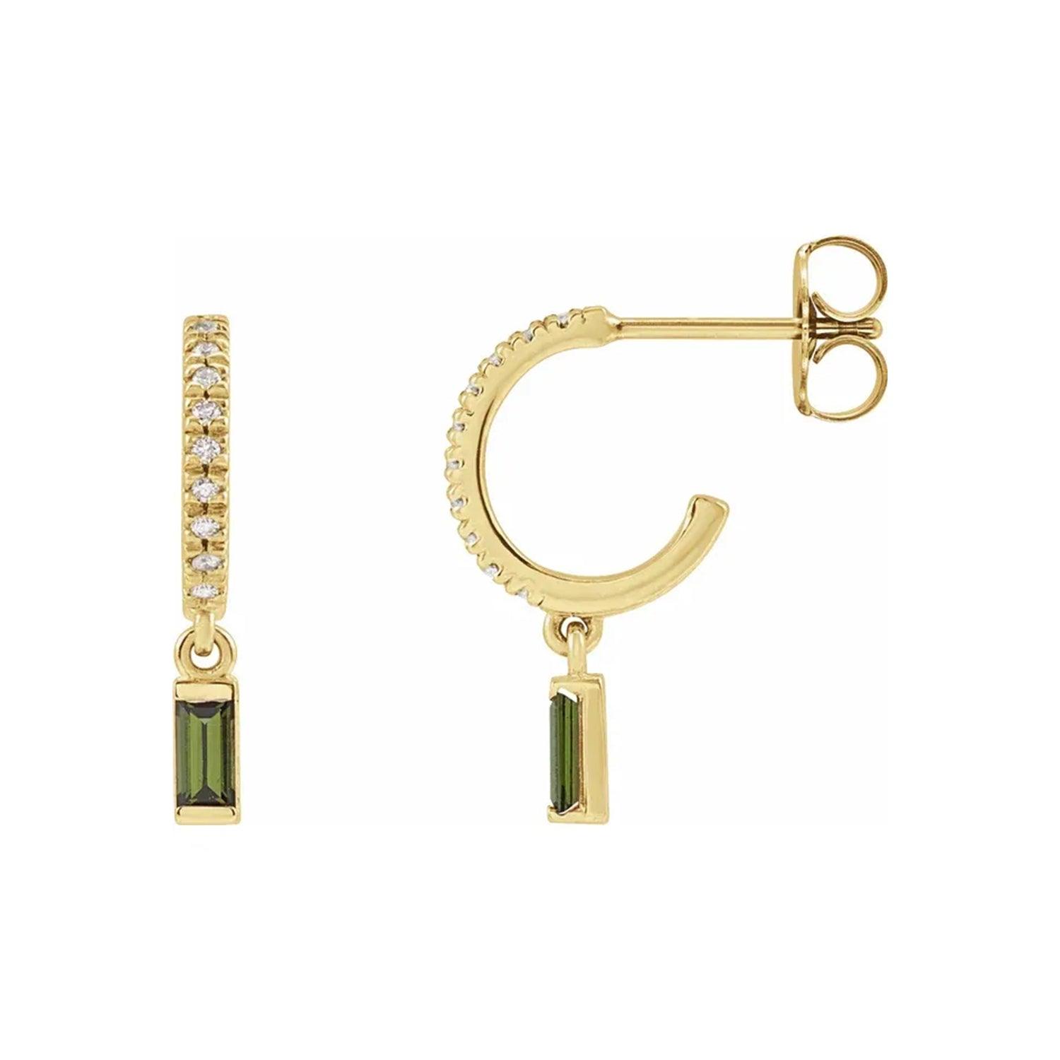 Tourmaline Diamond Huggies - Nashelle
