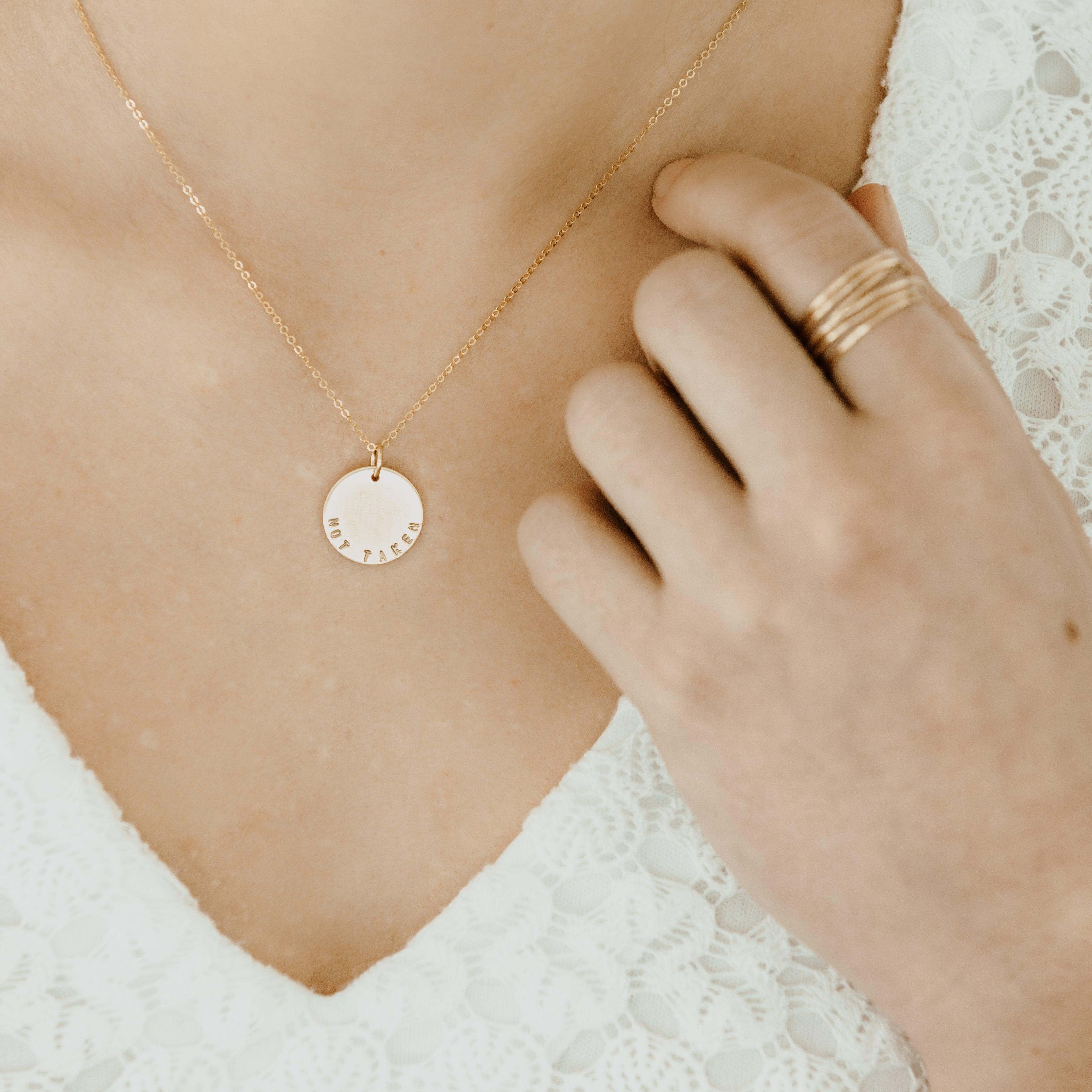 Classic Coin Curved Stamp Necklace - Nashelle