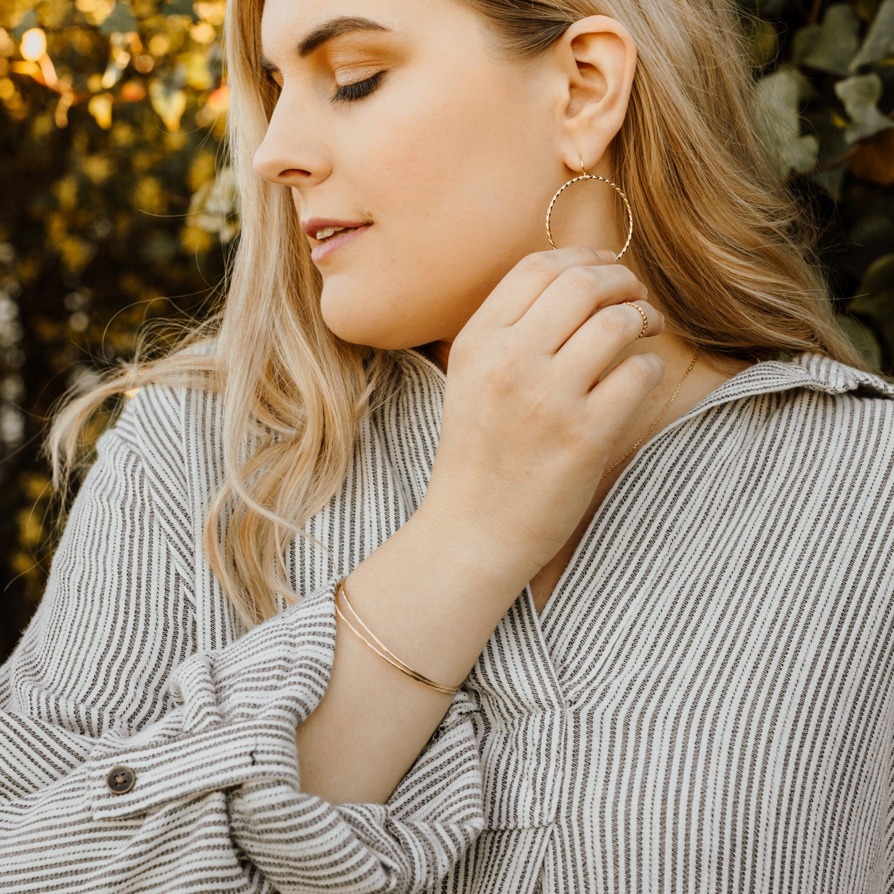 HARLOW Large Braid Hoop Earrings - Nashelle