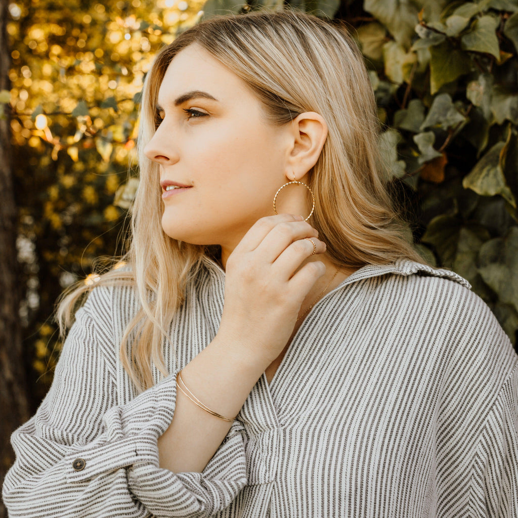 HARLOW Large Braid Hoop Earrings - Nashelle