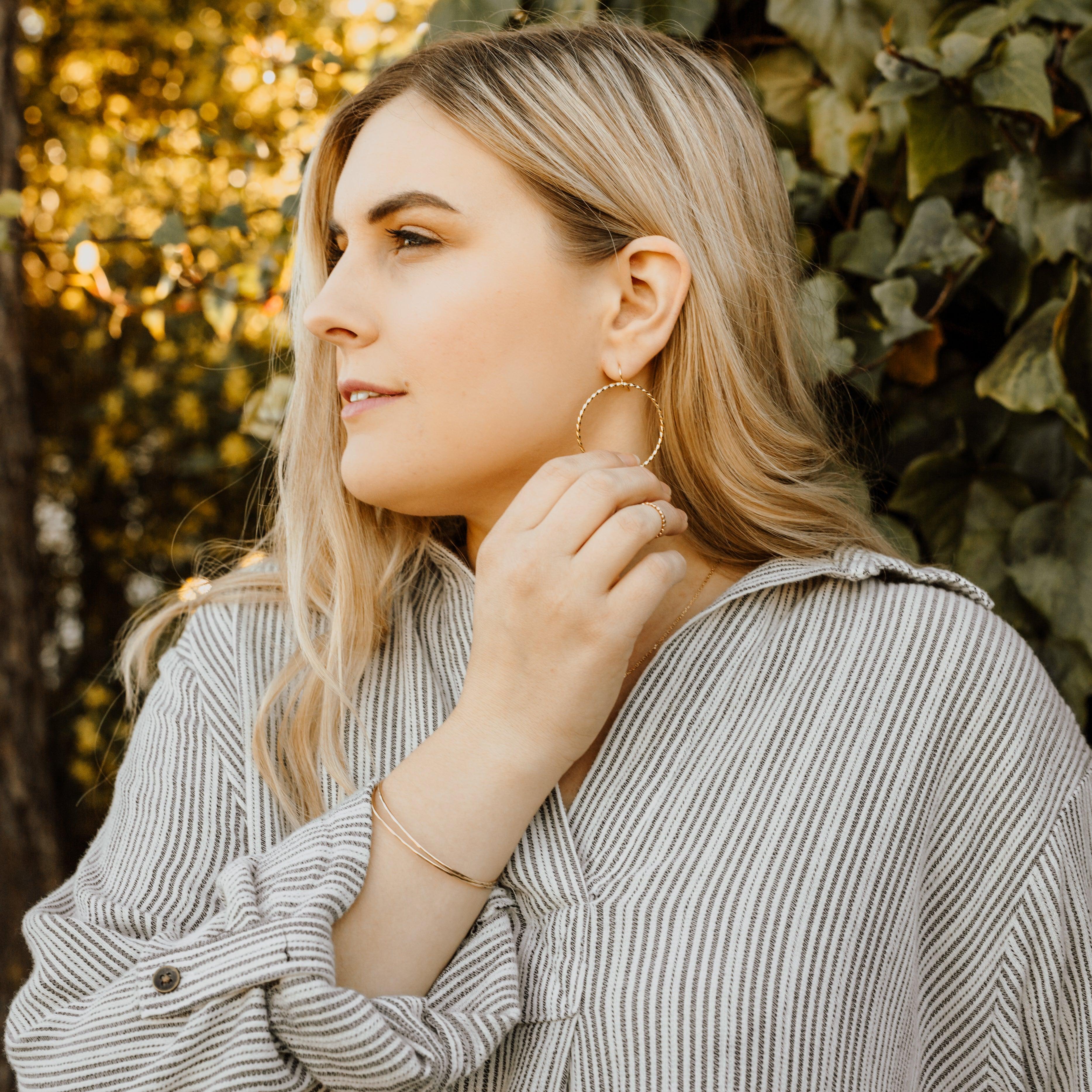 HARLOW Large Braid Hoop Earrings - Nashelle