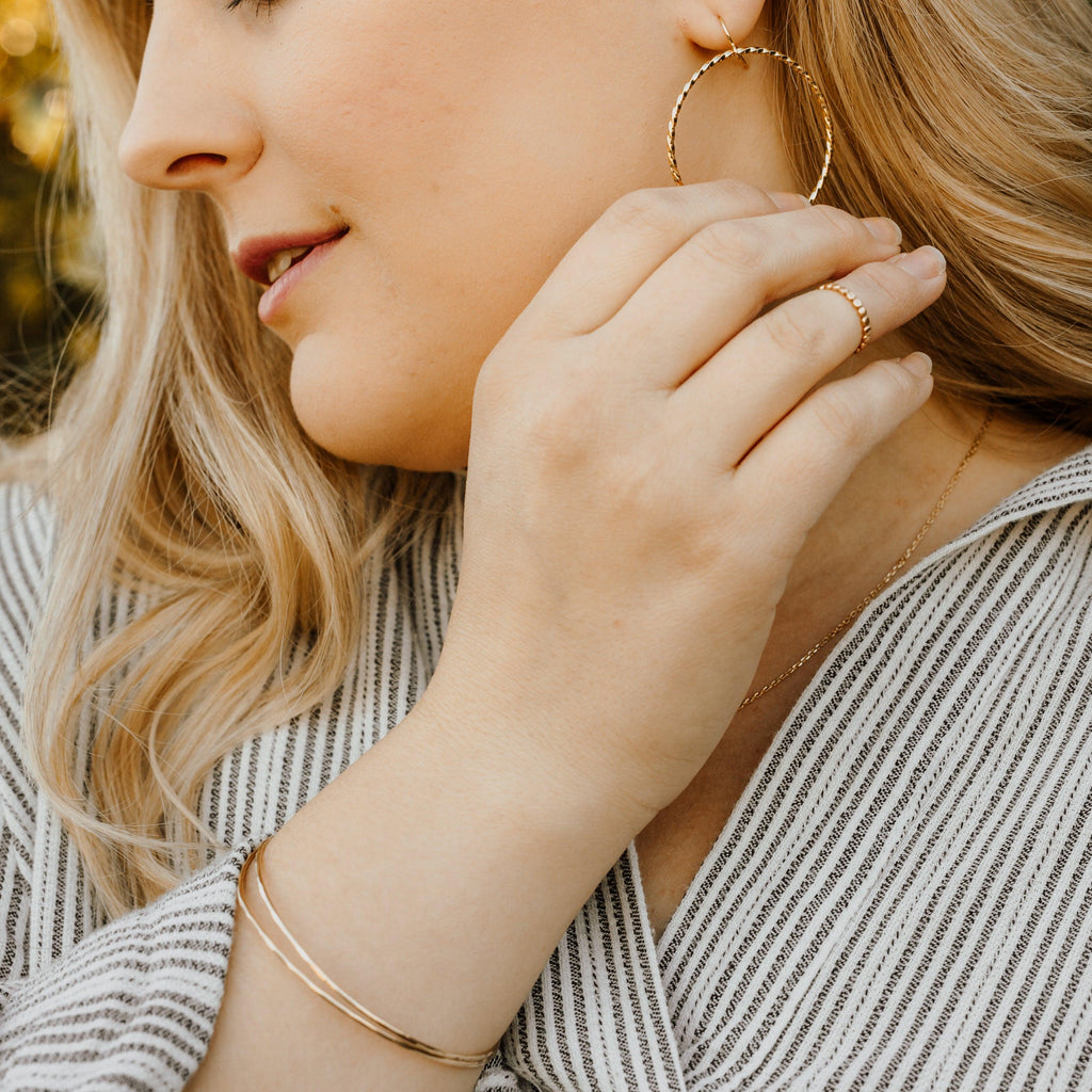 HARLOW Large Braid Hoop Earrings - Nashelle