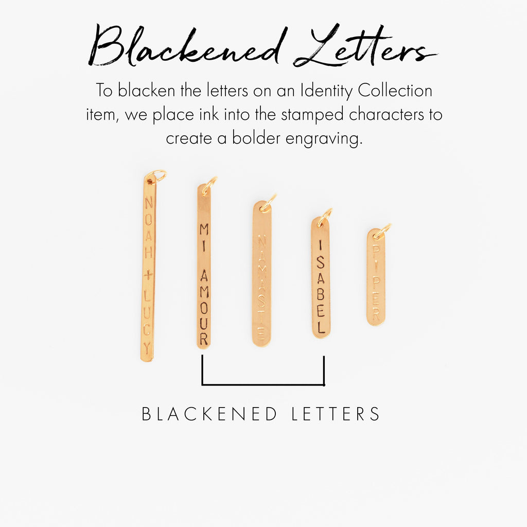 blackened letters